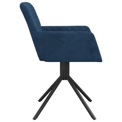 vidaXL Okretne blagovaonske stolice 2 kom plave baršunaste
