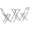 vidaXL 3-dijelni bistro set čelični sivi