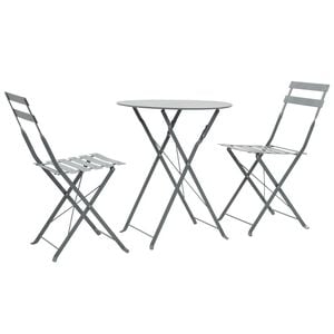 vidaXL 3-dijelni bistro set čelični sivi