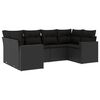 vidaXL 6-dijelni set vrtnih sofa s jastucima crni od poliratana