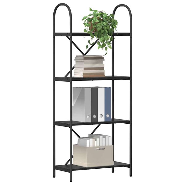 vidaXL Polica Crni hrast 60 x 30 x 146 cm Konstruirano drvo