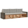 vidaXL Set vanjskih sofa 3 pcs Prirodna i svjetlosiva Poliester