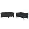 vidaXL 2-dijelni set sofa crni bar&scaron;unasti