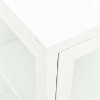 vidaXL Komoda bijela 70 x 35 x 70 cm od čelika i stakla