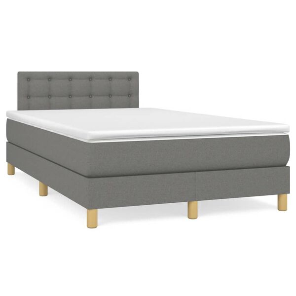 vidaXL Krevet box spring s madracem tamnosivi 120 x 190 cm tkanina