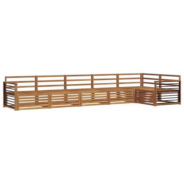 vidaXL Set vanjskih sofa 6 pcs Prirodna Čvrsto drvo akacije