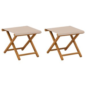 vidaXL Ležaljka 2 pcs Čvrsto drvo eukaliptusa Bež