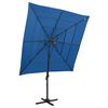 vidaXL Vrtni suncobran s 4 razine i stupom 250 x 250 cm azurnoplavi
