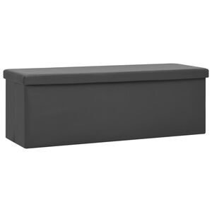 vidaXL Sklopiva klupa za pohranu siva PVC