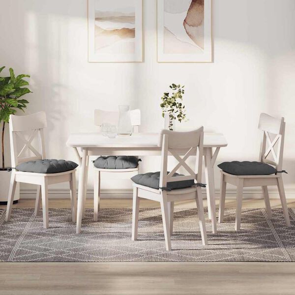vidaXL Jastučići za sjedenje 4 pcs Tamno siva 40 x 40 x 6 cm