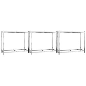 vidaXL Stalci za gume s 2 razine 3 kom srebrni 110x40x110 cm čelični