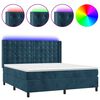 vidaXL Krevet box spring s madracem LED tamnoplavi 160x200 cm bar&scaron;un