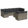 vidaXL 10-dijelni set vrtnih sofa od poliratana s jastucima sivi