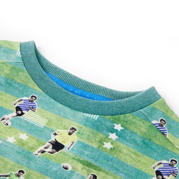 Dječja topla majica svjetlozelena prošarana 128