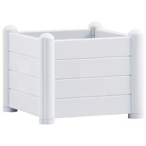 vidaXL Povi&scaron;ena vrtna gredica PP bijela 43 x 43 x 35 cm