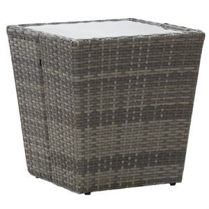 vidaXL Stolić za čaj sivi 41,5x41,5x43cm poliratana od kaljenog stakla