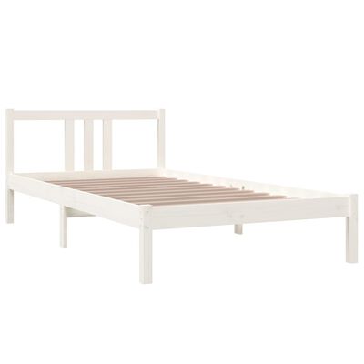 vidaXL Okvir za krevet od masivnog drva bijeli 100 x 200 cm