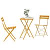 vidaXL Sklopivi bistro set 3 pcs Senf Čelik