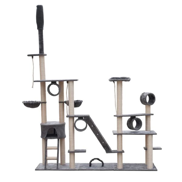 Siva penjalica grebalica za mačke 230 - 260 cm od pli&scaron;a