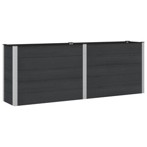 vidaXL Povi&scaron;ena vrtna gredica Crna 250 x 50 x 91 cm WPC i aluminij