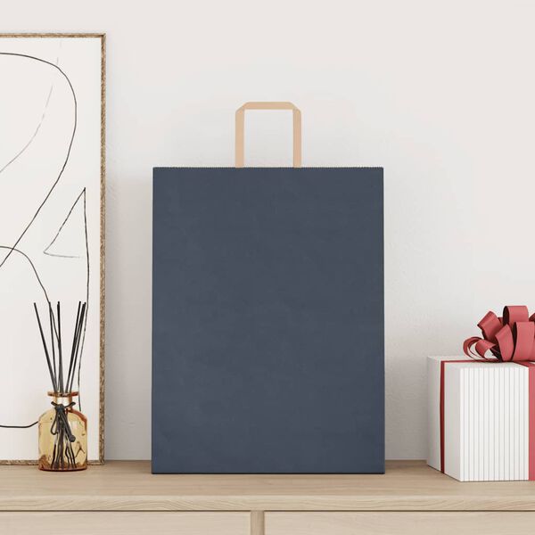 vidaXL Papirnate vrećice 250 kom s ručkama plave 32x12x42 cm