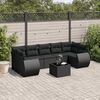 vidaXL 8-dijelni set vrtnih sofa od poliratana s jastucima crni