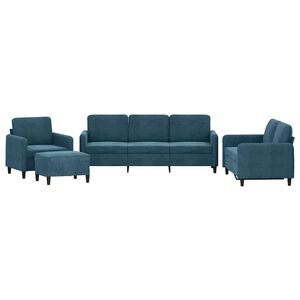 vidaXL 4-dijelna sofa garnitura plavi bar&scaron;un
