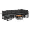 vidaXL Set vanjskih sofa 8 kom. Crna i tamno siva Poliester