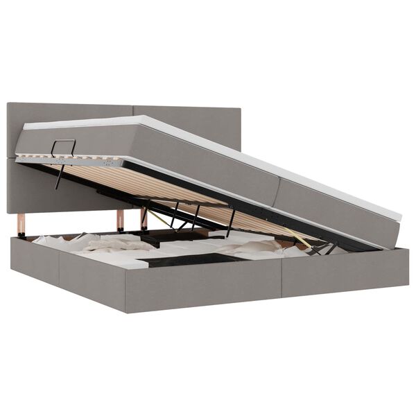 vidaXL Krevet s madracem i skladi&scaron;tem Sivo-smeđa 200 x 200 cm
