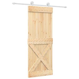 vidaXL Klizna vrata 80 x 210 cm Čvrsta borovina (neobrađena)