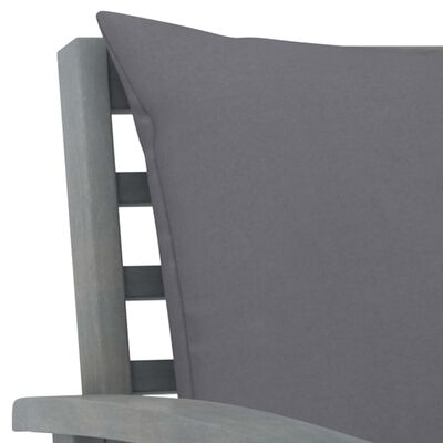 vidaXL 3-dijelna vrtna garnitura s jastucima masivno drvo bagrema siva