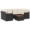 vidaXL 7-dijelni set vrtnih sofa od poliratana s jastucima crni