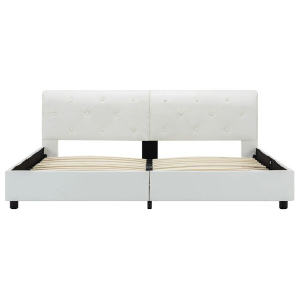 vidaXL Okvir za krevet od umjetne kože bijeli 160 x 200 cm