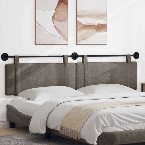 vidaXL Držeće uzglavlje Zidne Sivi 210 x 55 x 5 cm Antikni PU