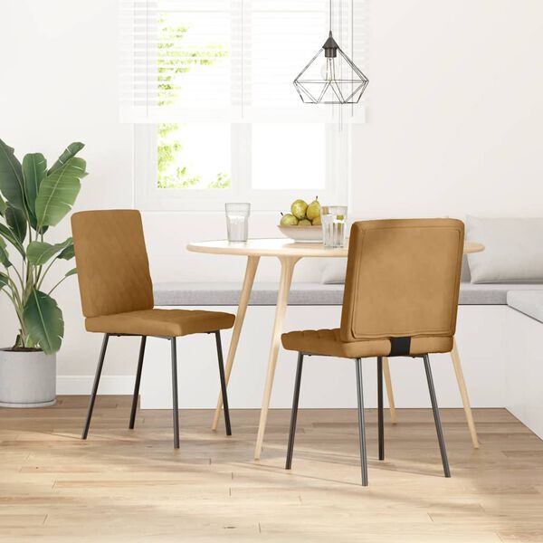 vidaXL Blagovaonske stolice 2 kom smeđe baršunaste