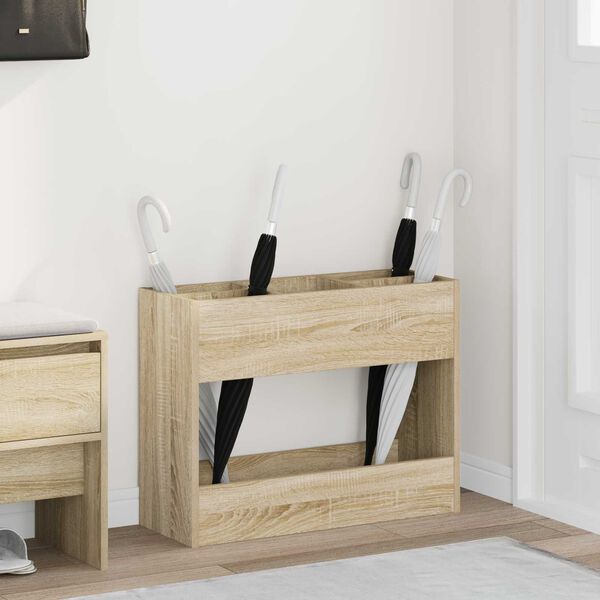 vidaXL Stalak za ki&scaron;obran s pohranom Sonoma hrast 65 x 24 x 50 cm