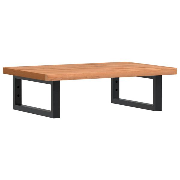 vidaXL Zidna polica za umivaonik od čelika i masivne bukovine