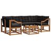 vidaXL Set vanjskih sofa s jastukom 7 pcs Prirodna i crna
