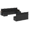 vidaXL 10-dijelni set vrtnih sofa s jastucima crni od poliratana