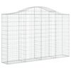 vidaXL Gabionska ko&scaron;ara s lukom 200x30x120/140 cm pocinčano željezo