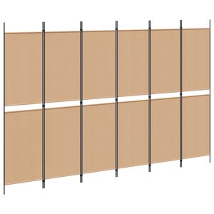 vidaXL Razdjelnik prostora s 6 panela Bež 300 x 200 cm Tkanina