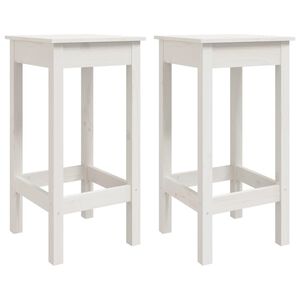 vidaXL Barske stolice 2 kom bijela 40 x 40 x 78 cm od masivne borovine