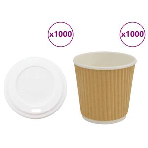 vidaXL papirnate &scaron;alice za kavu s poklopcem 1000 kom 4 oz 100 ml