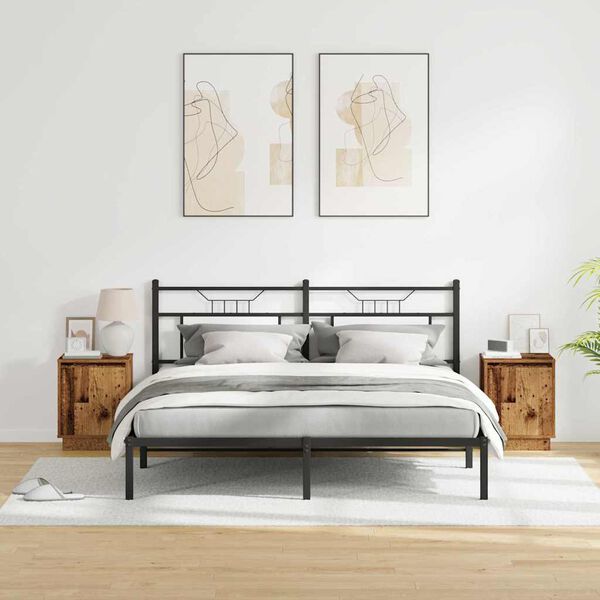 vidaXL Noćni ormar 2 pcs Staro drvo 39 x 34,5 x 50 cm