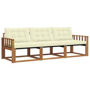 vidaXL Set vanjskih sofa s jastukom 3 pcs Prirodna i krem