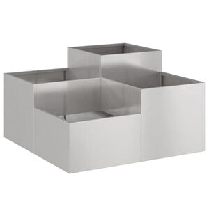 vidaXL Vrtna saksija Srebrno 80 x 80 x 48 cm Nehrđajući čelik