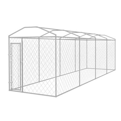 vidaXL Vanjski kavez za pse s krovom 8 x 2 x 2,4 m
