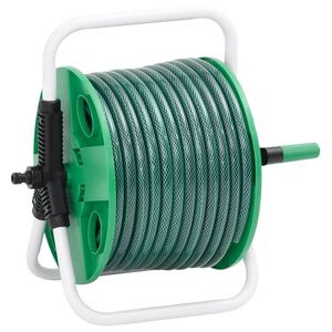 vidaXL Samostojeći zeleni kolut za crijevo s 20 m PVC crijeva