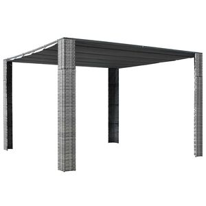 vidaXL Sjenica s krovom od poliratana 300 x 300 x 220 cm siva i antracit