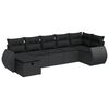 vidaXL 7-dijelni set vrtnih sofa od poliratana s jastucima crni